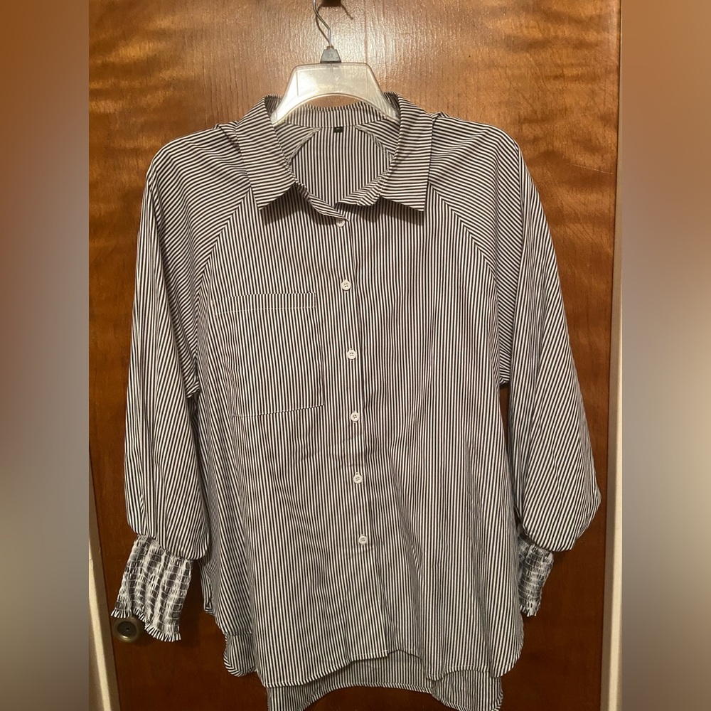 NWOT Black and White Stripe Tunic Shirt